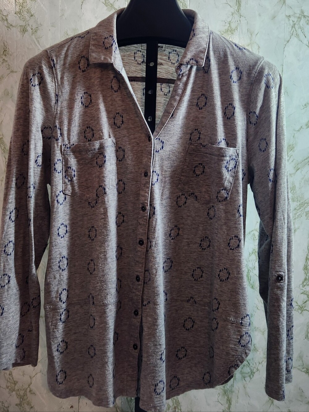 SONOMA Cotton Knit Long Sleeve Button Down Shirt